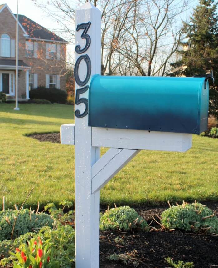 photo of ombre blue mailbox