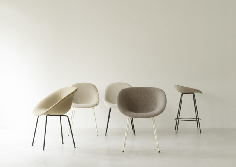 five shell chairs 