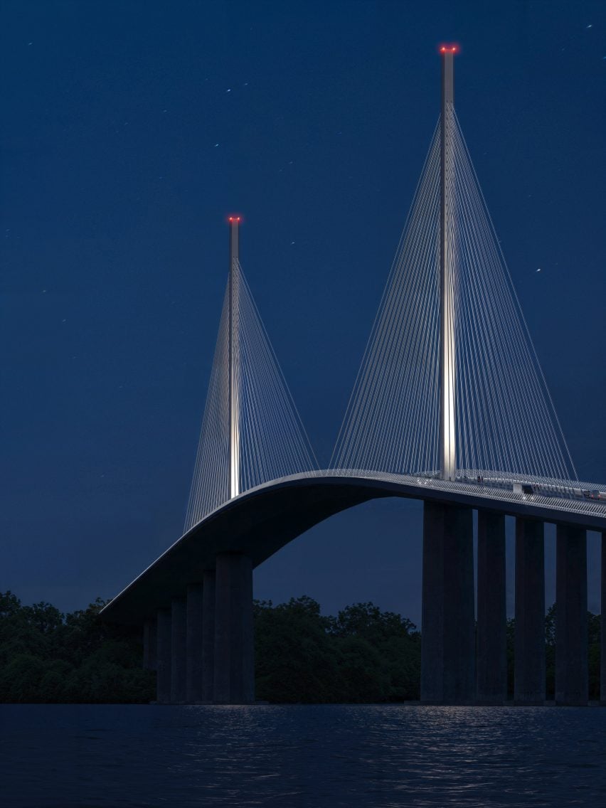 A bridge spanning river in Baltimore