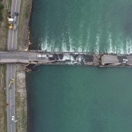 Bird's-eye view of the Tretten Bridge collapse