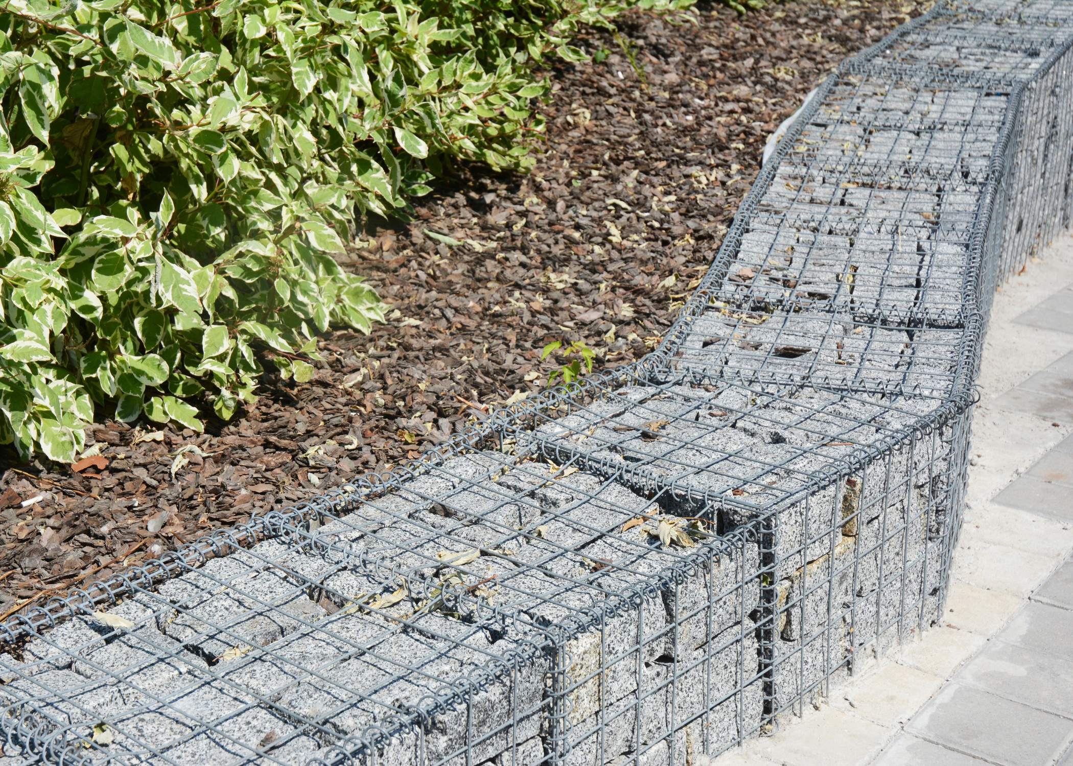 gabion wall retaining garden edge