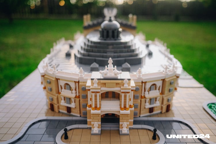 Odessa National Academic Opera and Ballet Theatre in Ukraine made with lego bricks