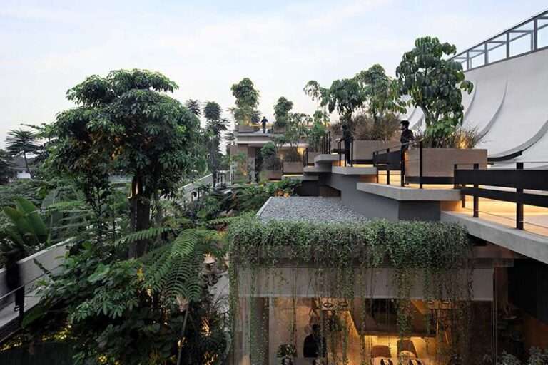 RAD+ar blends multi-leveled commercial garden into indonesia’s tropical landscape