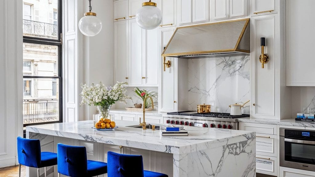Glam smart kitchen design by Decorilla
