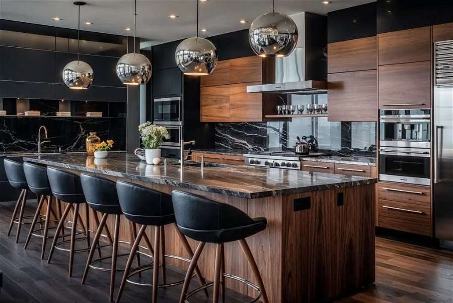 Streamlined smart kitchen design by Decorilla