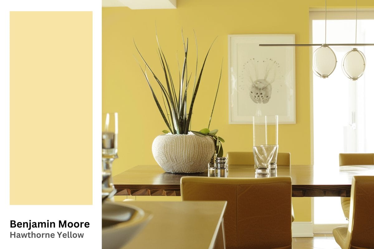 Benjamin Moore’s Hawthorne Yellow (HC-4) butter yellow trend