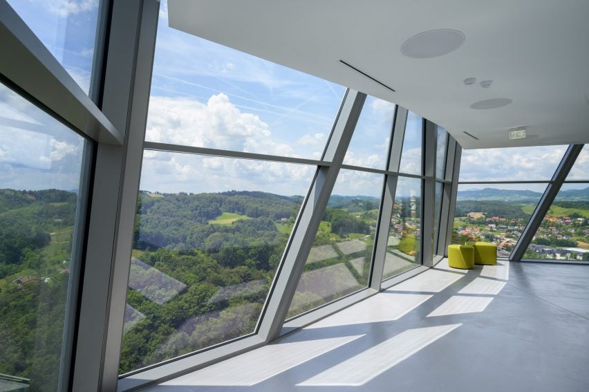 Interior view of concrete tower by Korpnik Produkcija