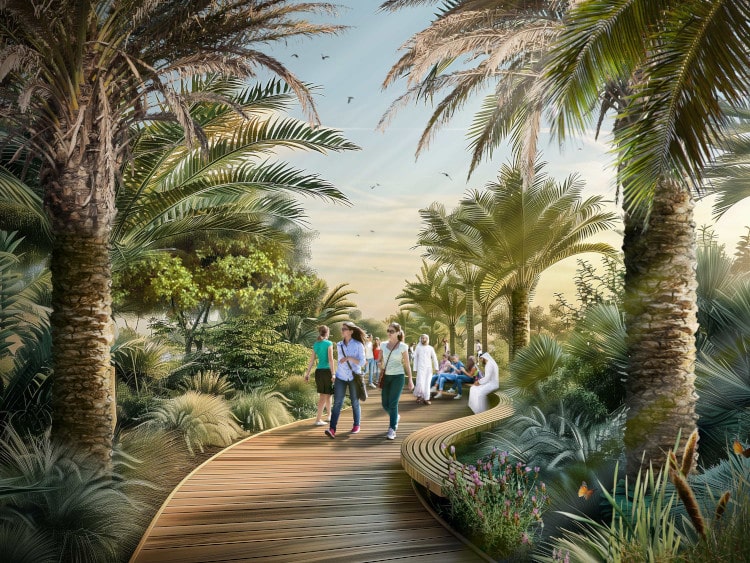 Dubai Gren Spine walking path render