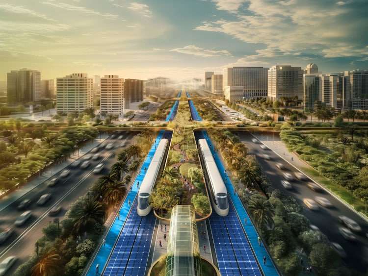 Dubai Will Have “World’s Greenest Highway” With 100% Solar-Powered Trams and 1 Million Trees