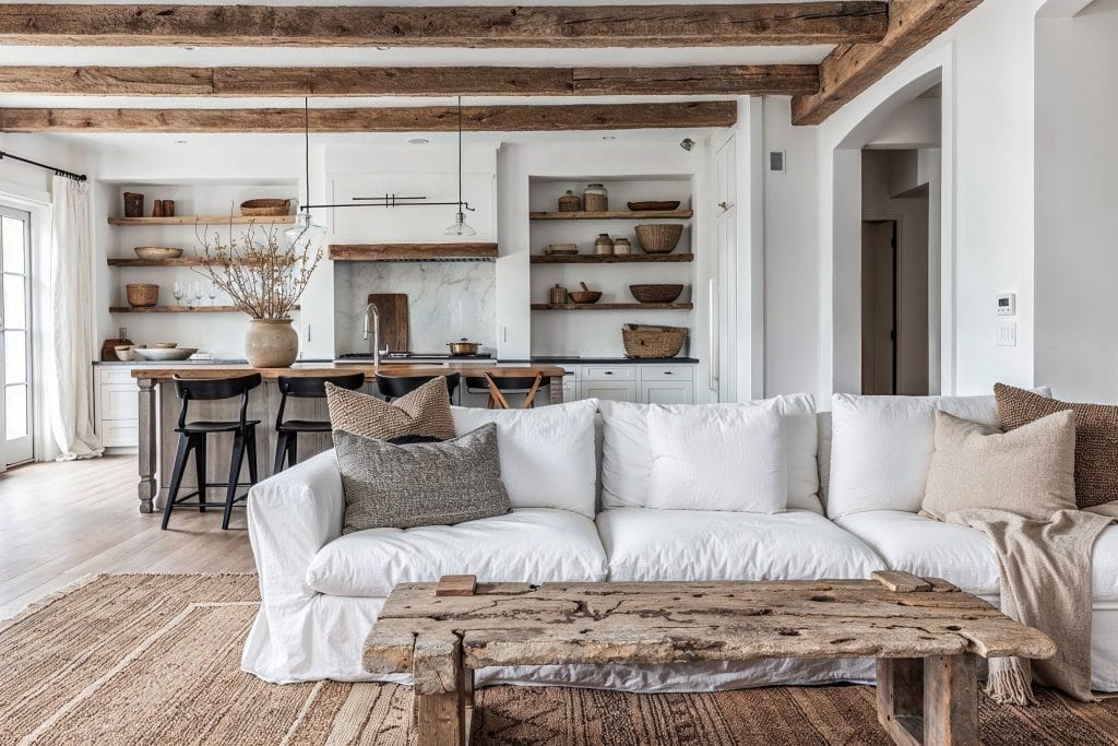 Rustic scandi living room by Decorilla