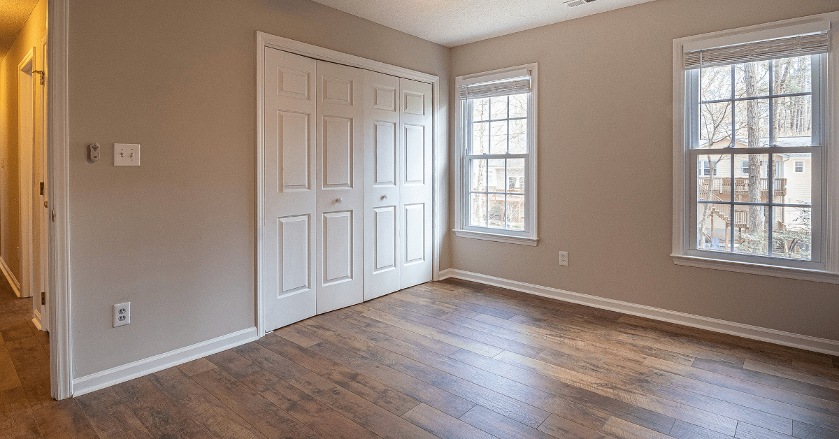 Bi-fold door for a closet.