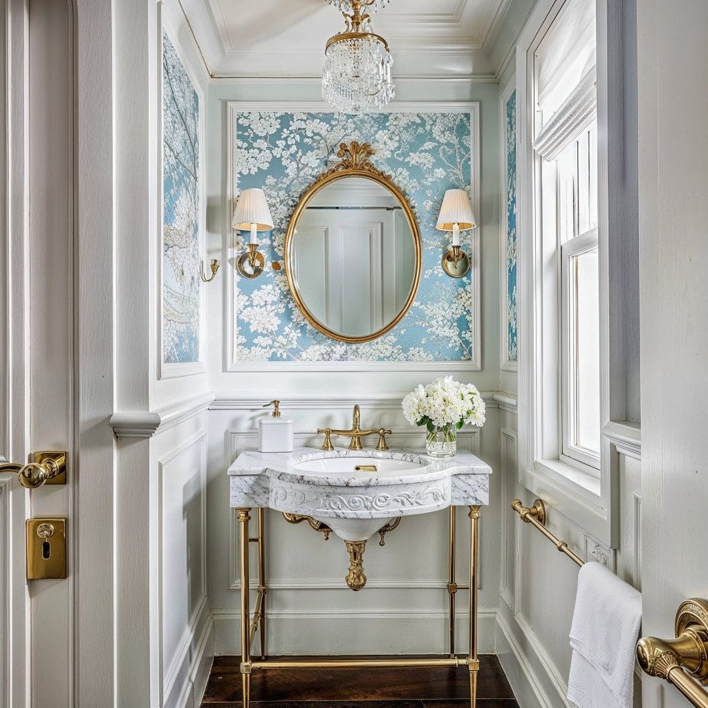 Antique bathroom ideas for molding on walls by DECORILLA