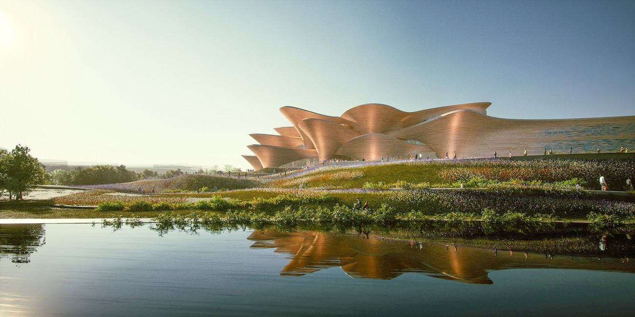 The Alisher Navoi Center designed by Zaha Hadid Architects