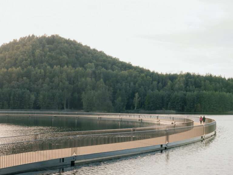 Floating Bicycle Bridge Adapts to Its Unique Mining Landscape