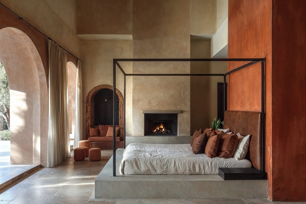 Mediterranean style large bedroom design by Decorilla