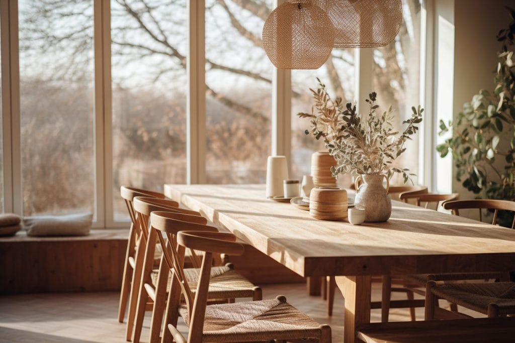 Contemporary dining room with organic decor by DECORILLA