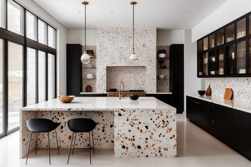 Contemporary terrazzo kitchen design by DECORILLA