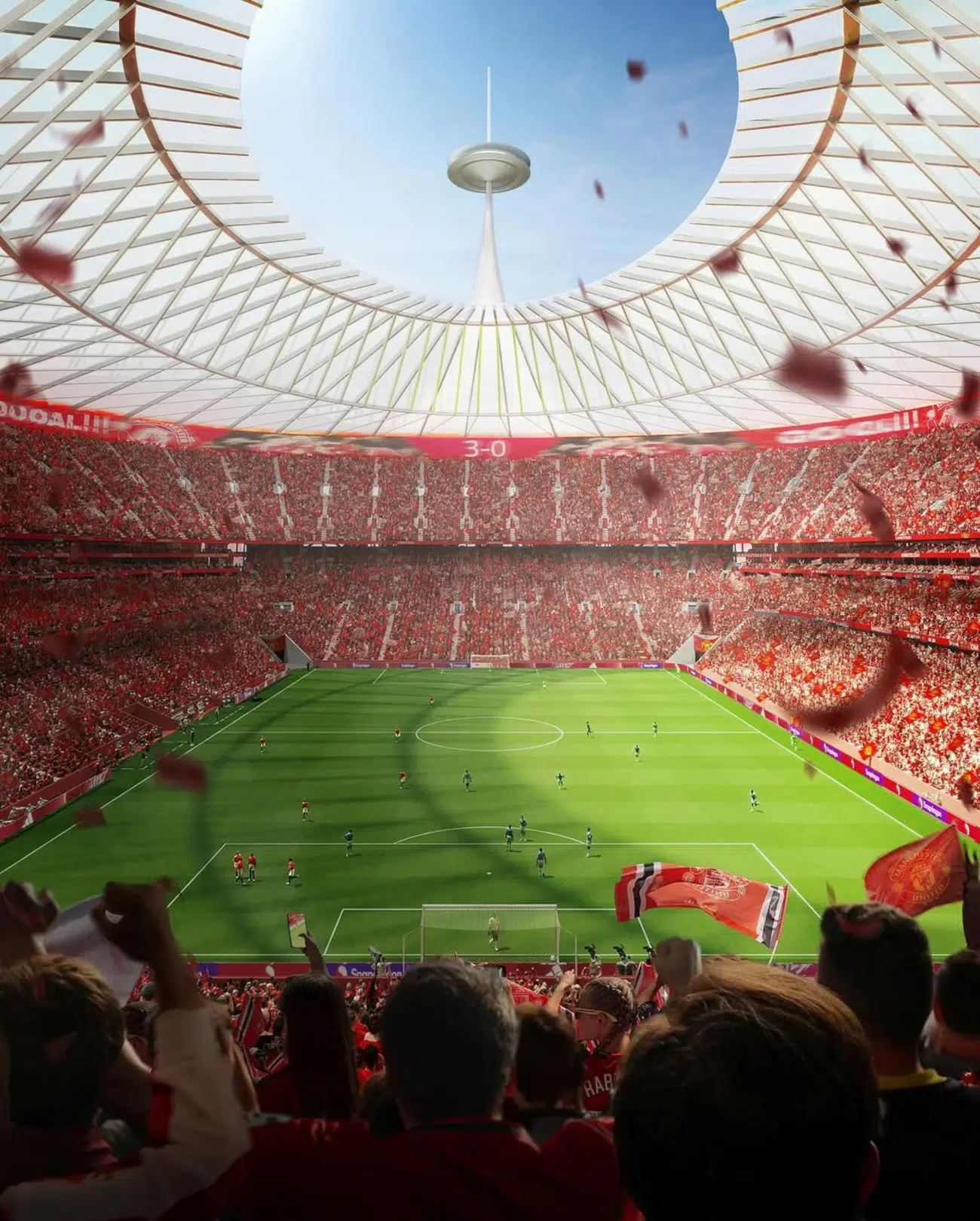 Renders for new Manchester United stadium by Foster + Partners