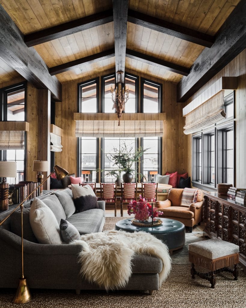 Old-world castlecore living room by Decorilla designer, Jamie M. 