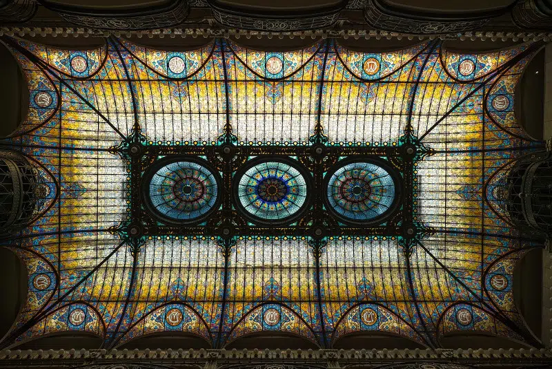 Art Nouveau details of lobby of Gran Hotel de la Ciudad de Mexico