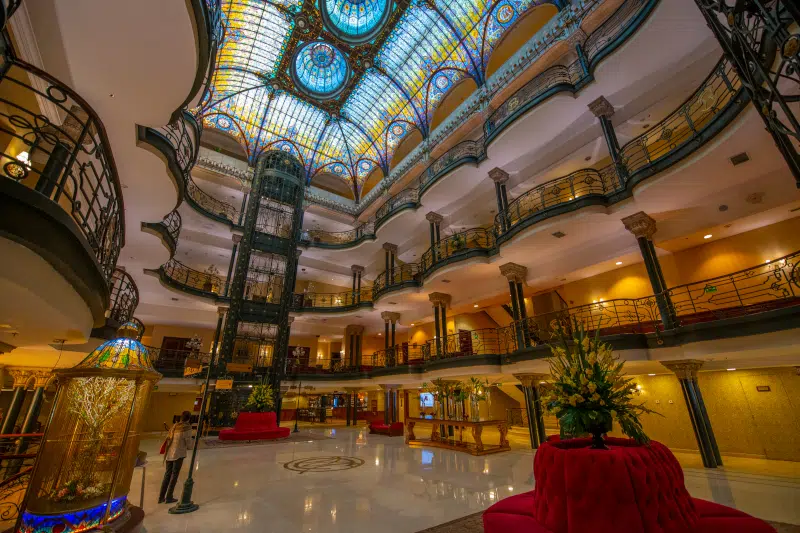 Art Nouveau details of lobby of Gran Hotel de la Ciudad de Mexico