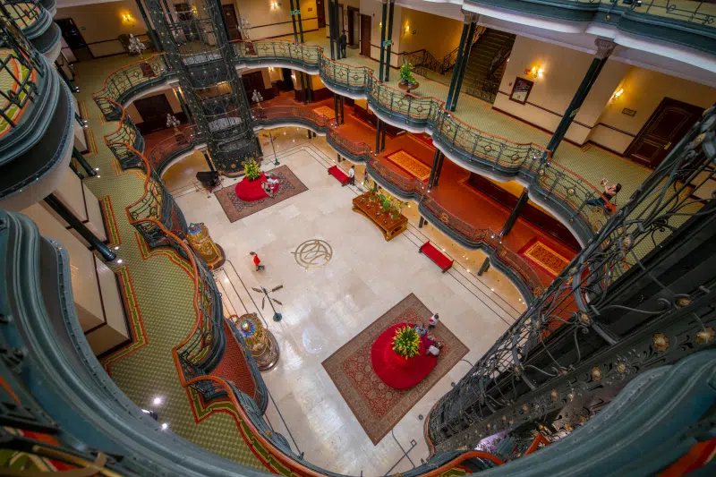 Art Nouveau details of lobby of Gran Hotel de la Ciudad de Mexico