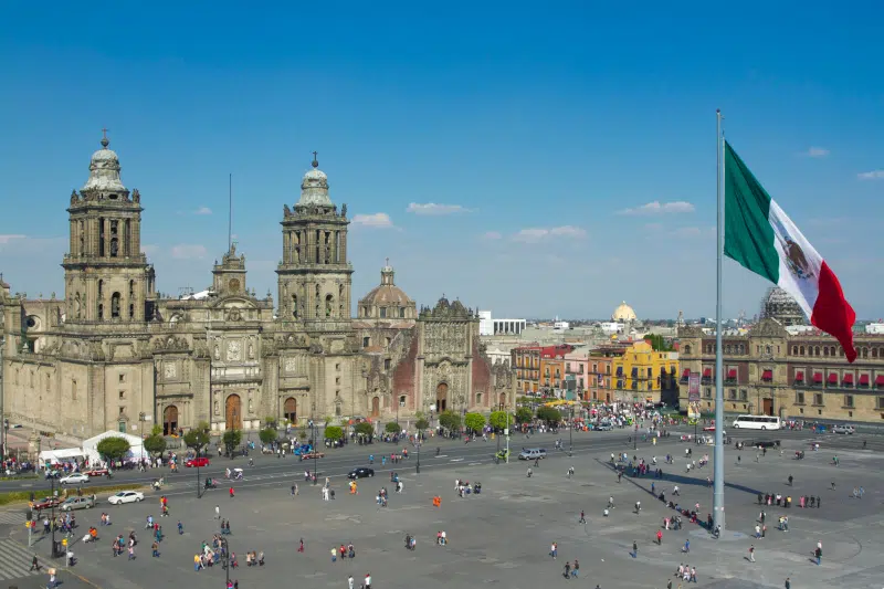 View of the Mexico City Zocalo from Gran Hotel de la Ciudad de Mexico