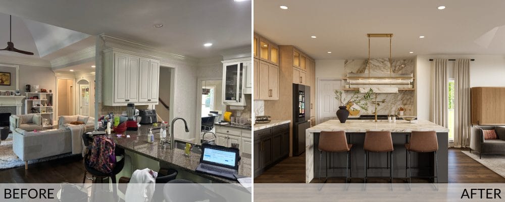 Elegant kitchen before and after design by Decorilla