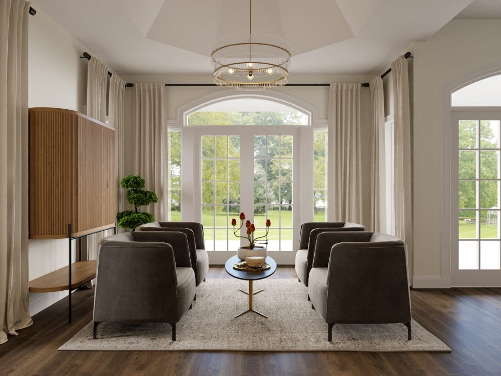 Elegant kitchen lounge by Decorilla