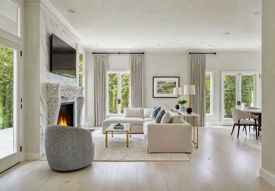 Transitional modern living room design by Decorilla