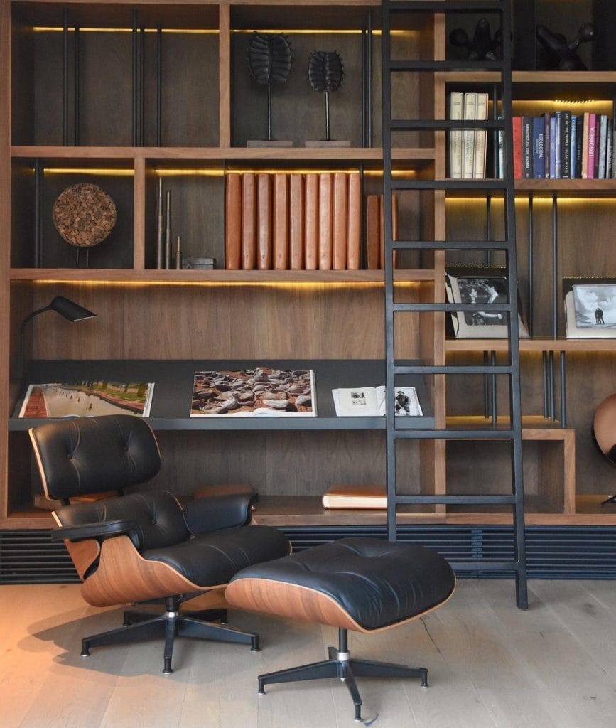 Mid century modern reading nook by Decorilla designer, Elena F. 