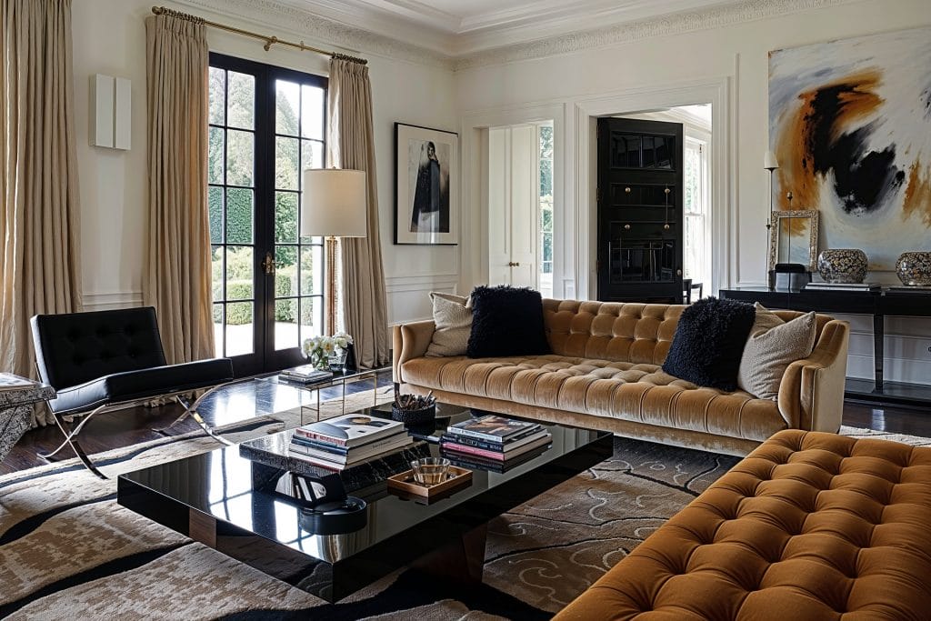 Glamorous modern living room interior texture by DECORILLA