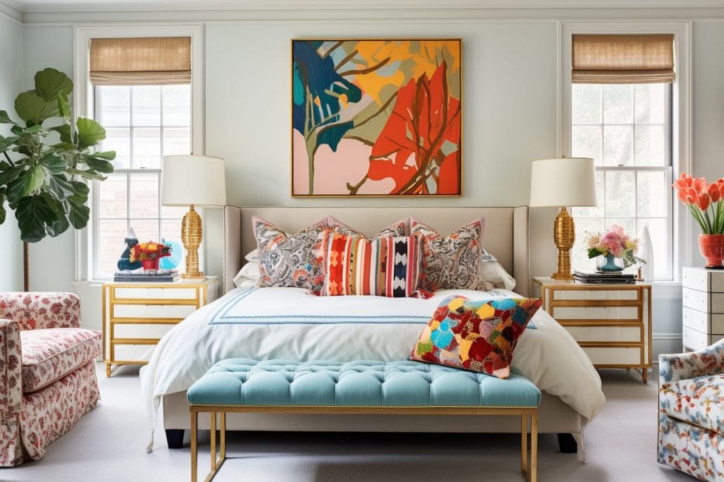 Eclectic relaxing bedroom design by DECORILLA
