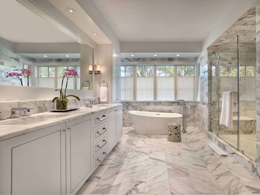 Contemporary master bathroom ideas by Decorilla designer, Rachel H. 