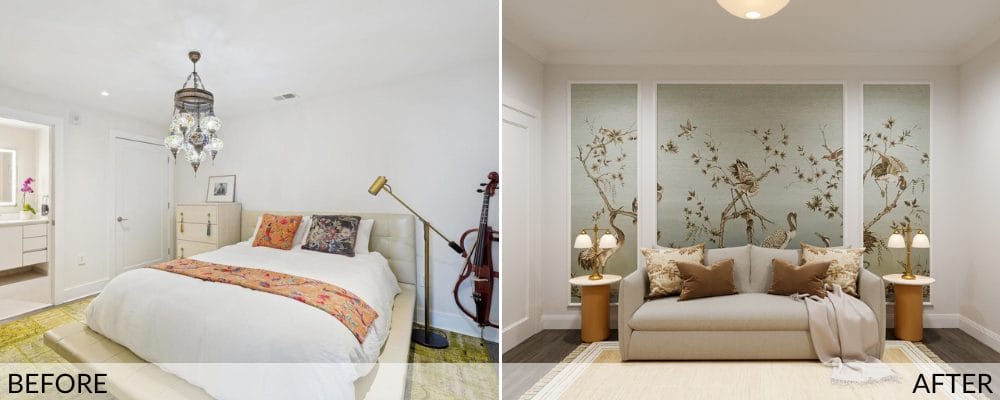 Guest bedroom before design by Decorilla