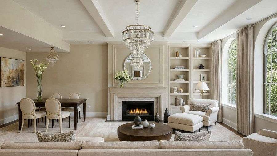 Classic contemporary interior design for a condo living room by Decorilla