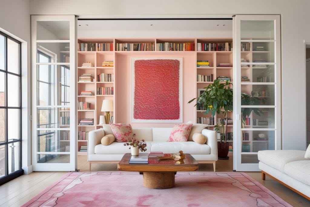 Modern apartment decor with a foldable glass divider by Decorilla
