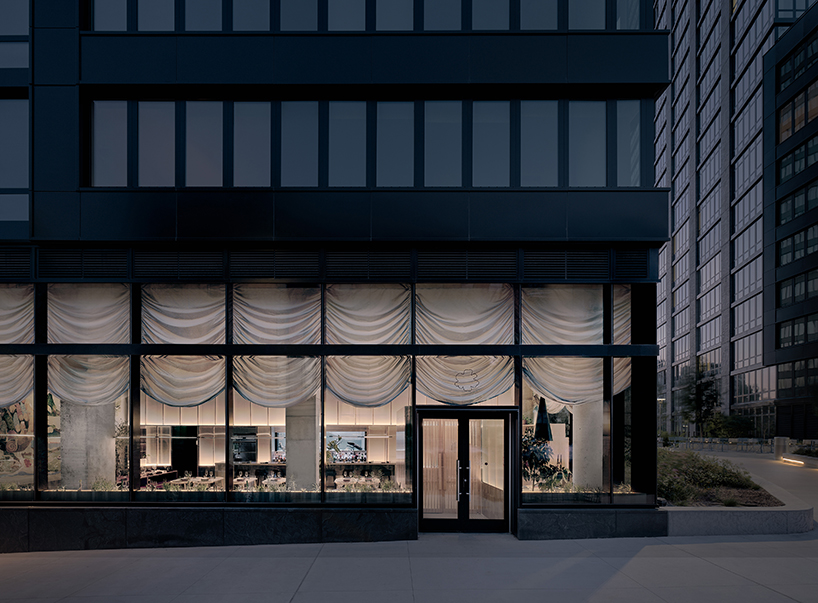 translucent curtains drape over polycarbonate walls at nin hao restaurant in brooklyn