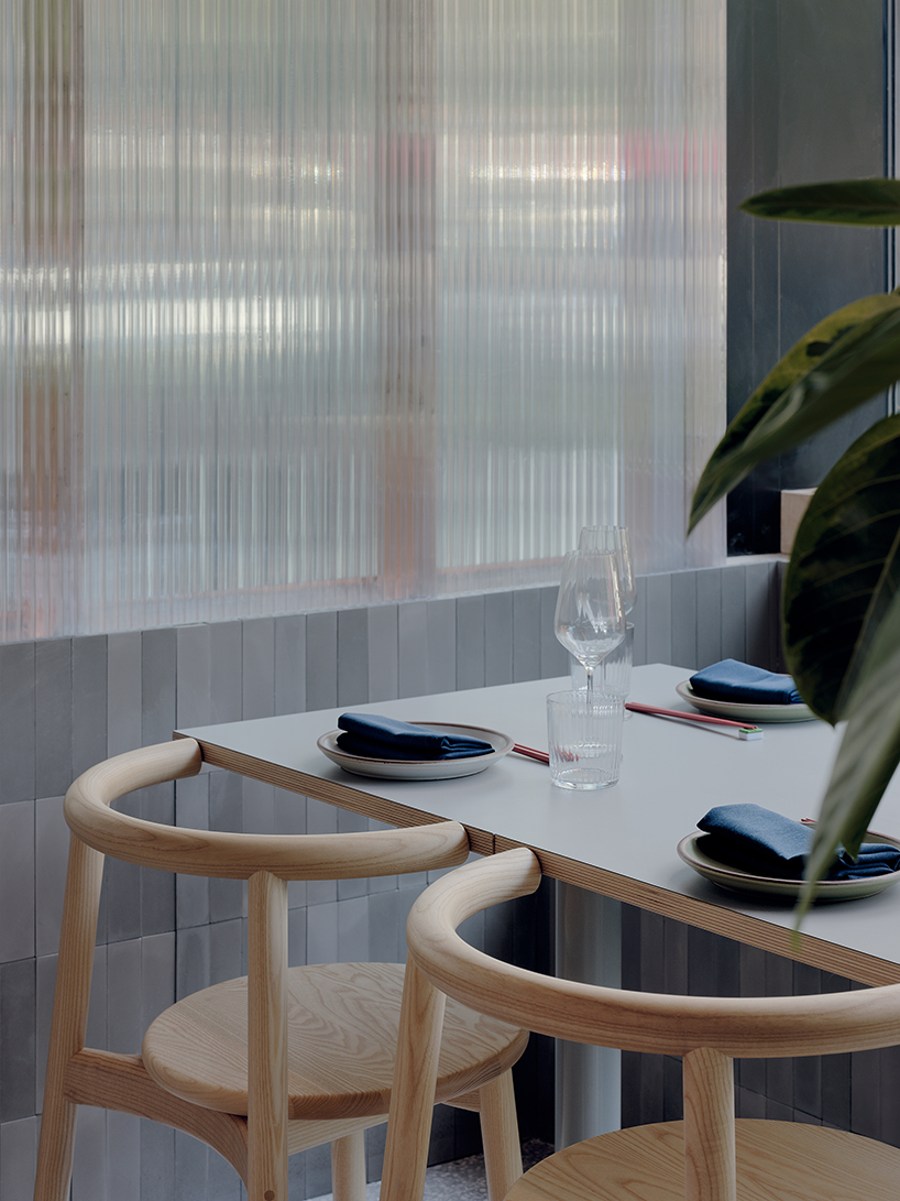 translucent curtains drape over polycarbonate walls at nin hao restaurant in brooklyn
