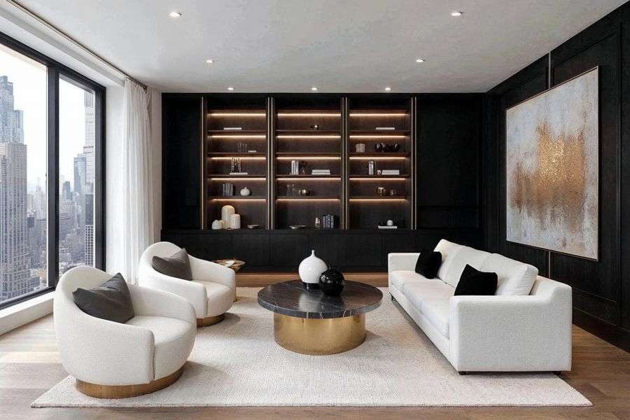 Modern transitional living room and dining room before and after by Decorilla