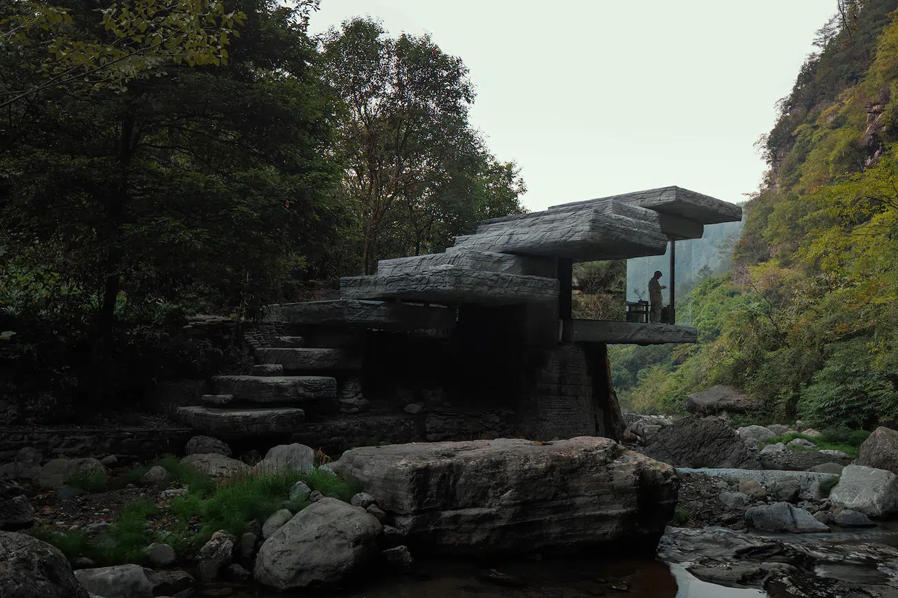 The Stacks beside the stream.