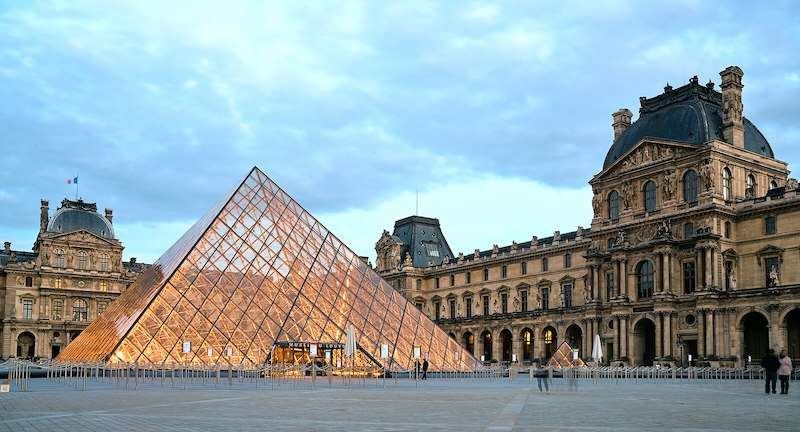 The exterior of the Louvre