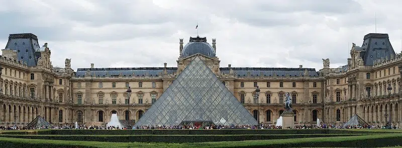 The exterior of the Louvre