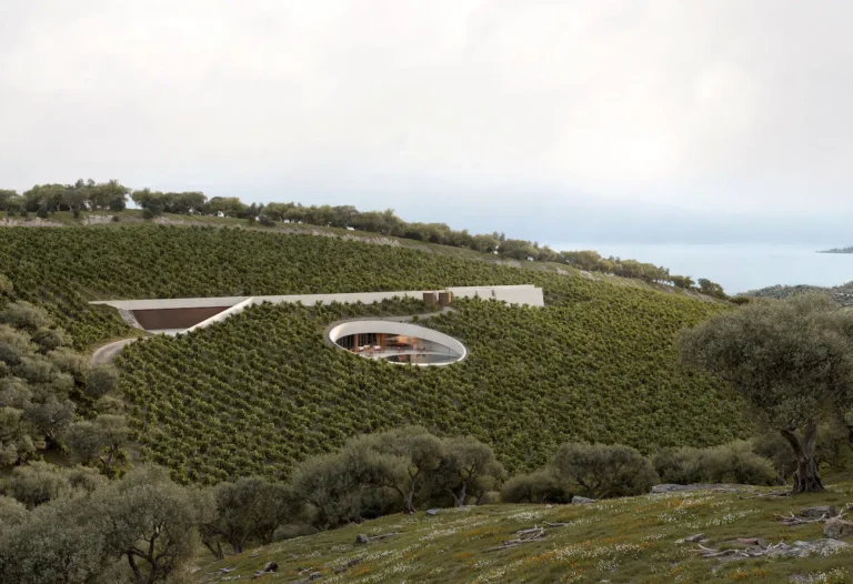 This Stunning Winery Discreetly Snakes Through a Sprawling Vineyard in Greece