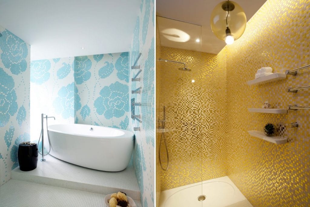 Bold tile drenching ideas by Decorilla designer, Sergio M. 