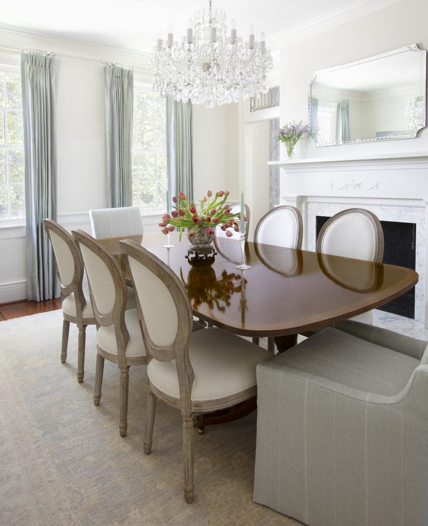 British-inspired dining room by Decorilla designer, Lauren L. 