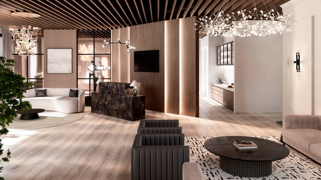 Upscale office design by Decorilla