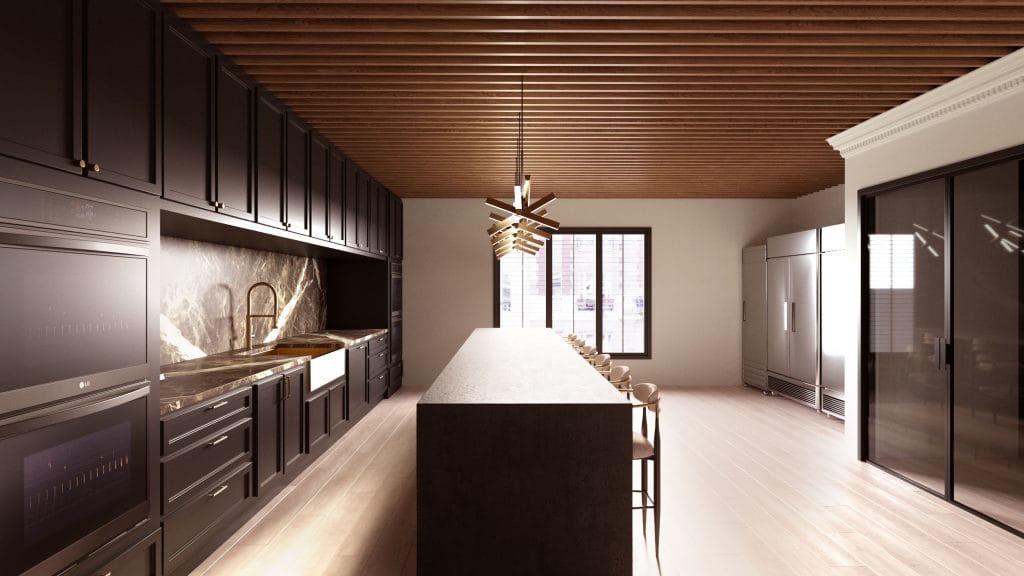 Upscale office kitchen design by Decorilla