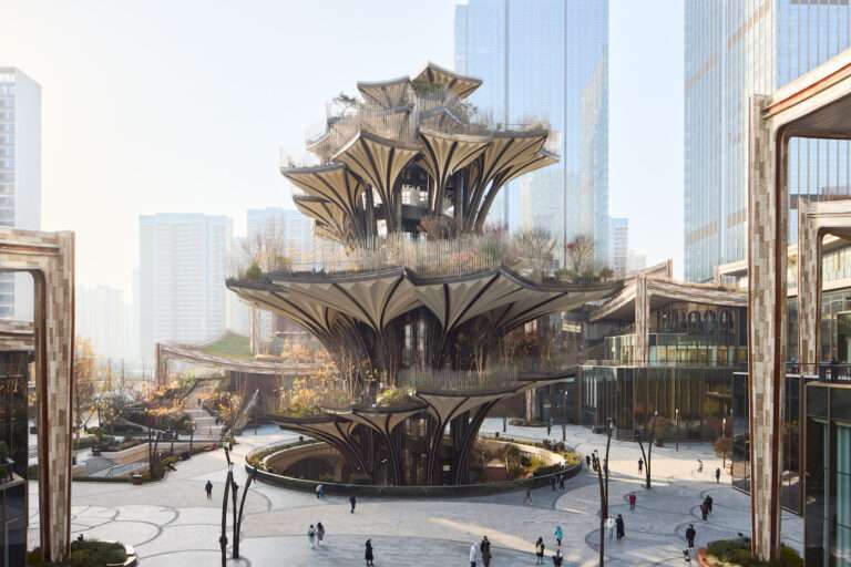 Sculptural Tree Is a Vertical Park With 56 Elevated “Petal” Terraces