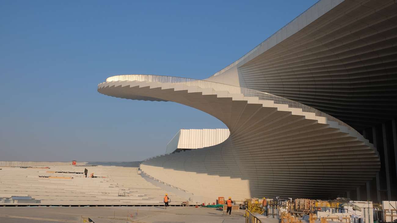 Staircase view from Snøhetta's Shanghai Grand Opera House